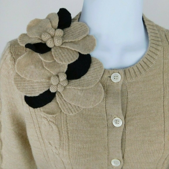 J. McLaughlin Merino Cable Knit Brooch Sweater - Picture 2 of 5